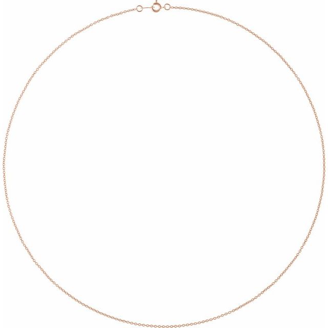 18K Rose 1 mm Cable 16' Chain