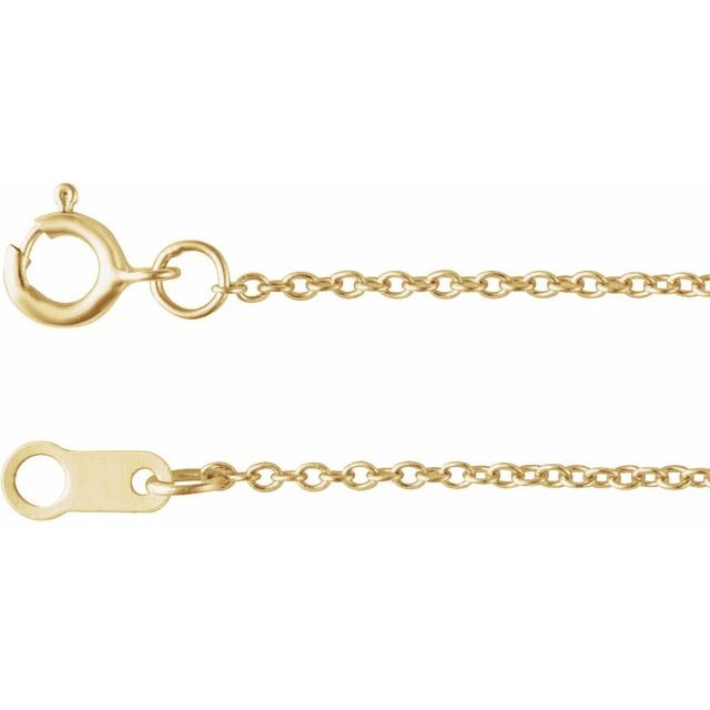 18K Yellow 1 mm Cable 24' Chain