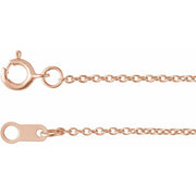18K Rose 1 mm Cable 16' Chain