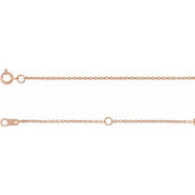18K Rose 1 mm Adjustable Cable 6 1/2-7 1/2' Chain