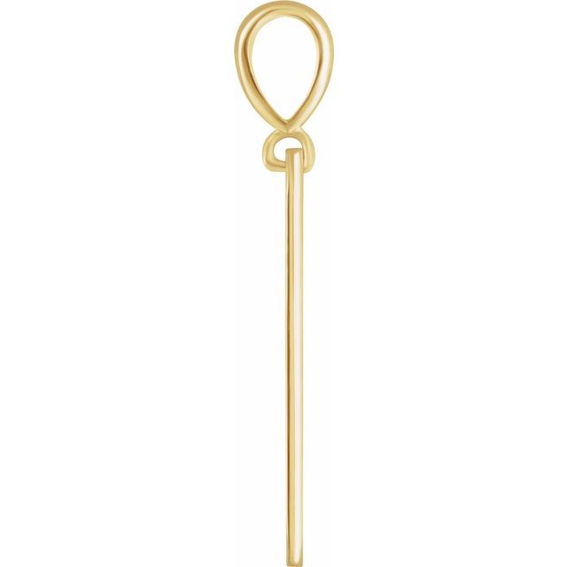 14K Yellow Engravable Dog Tag Pendant