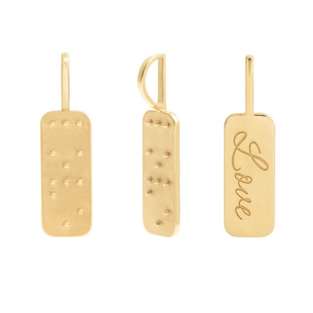 14K Yellow Hope Braille Pendant
