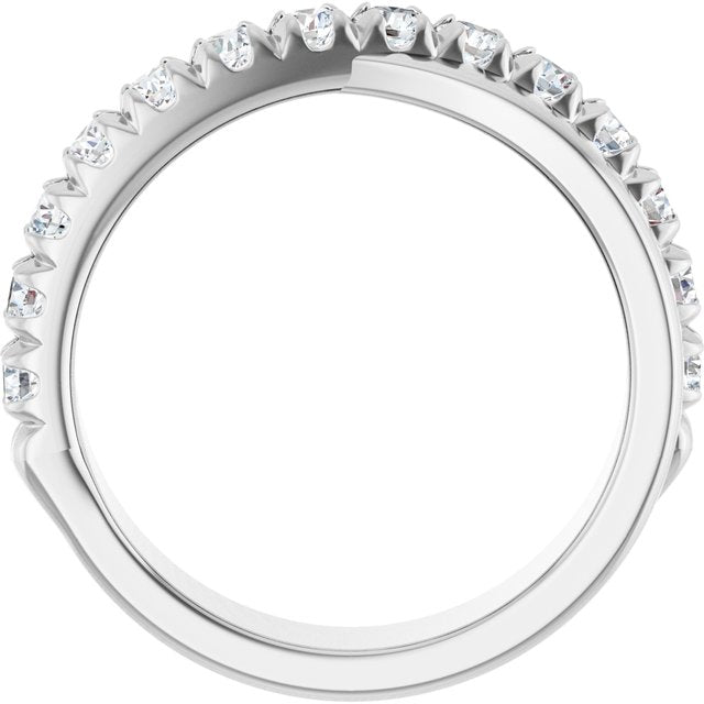 14k White 7/8 Ctw Lab-grown Diamond Anniversary Band