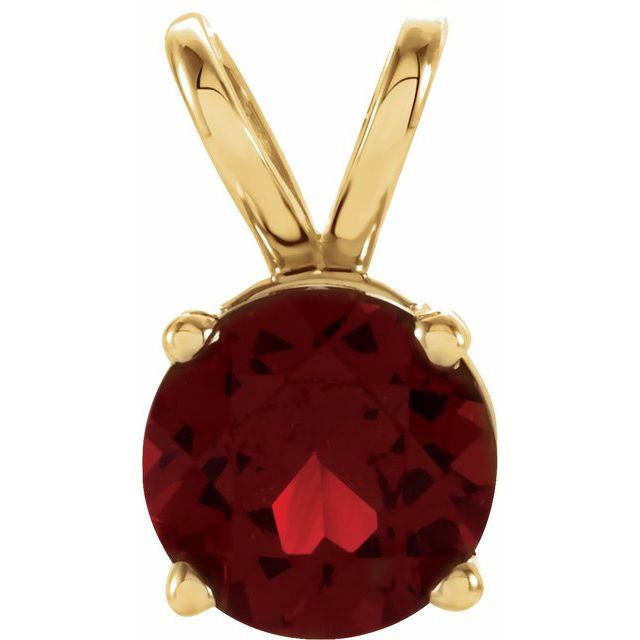 14K Yellow Natural Mozambique Garnet Pendant
