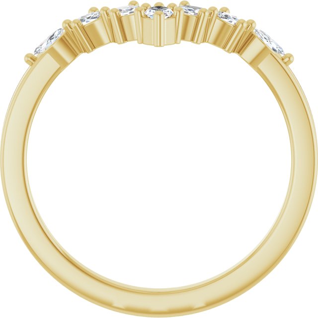 14k Yellow 1/5 Ctw Lab-grown Diamond Contour Band