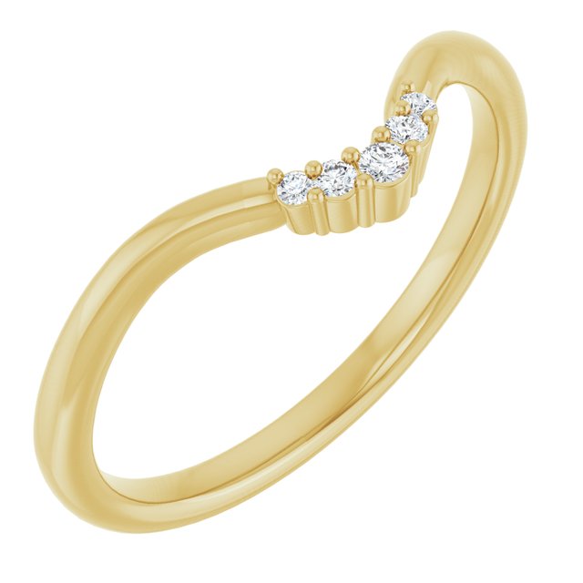 14k Yellow .04 Ctw Lab-grown Diamond Matching Band