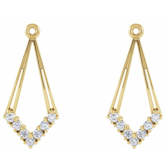 14k Yellow 1/4 Ctw Natural Diamond Earring Jackets