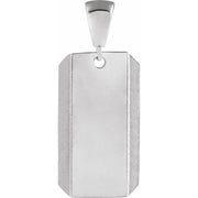 14k White Engravable Dog Tag Pendant