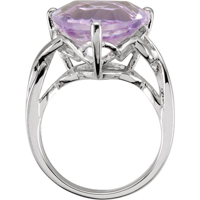 Sterling Silver Natural Rose de France Quartz Ring