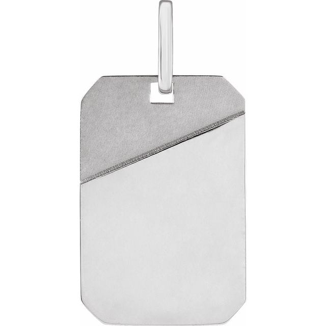 Sterling Silver Engravable Dog Tag Pendant