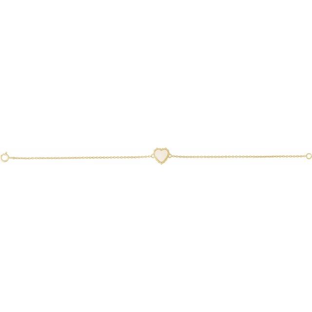 14K Yellow Heart 7' Bracelet