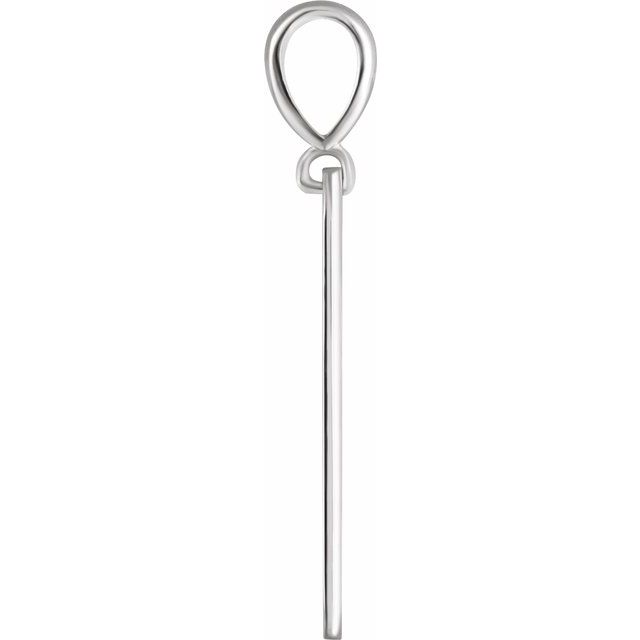 14k White Engravable Dog Tag Pendant
