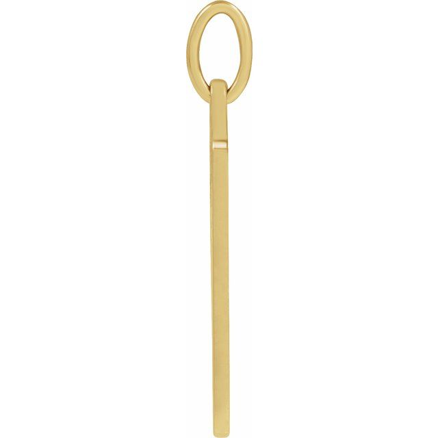 14K Yellow Cross Dog Tag Pendant