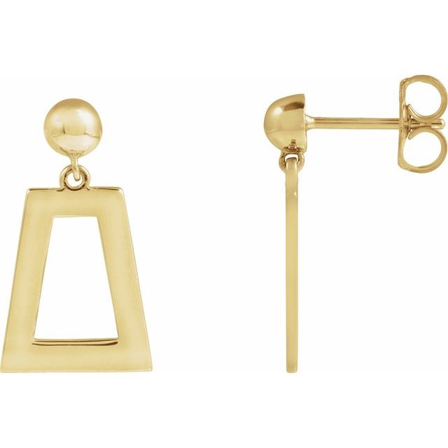 14K Yellow Geometric Earrings