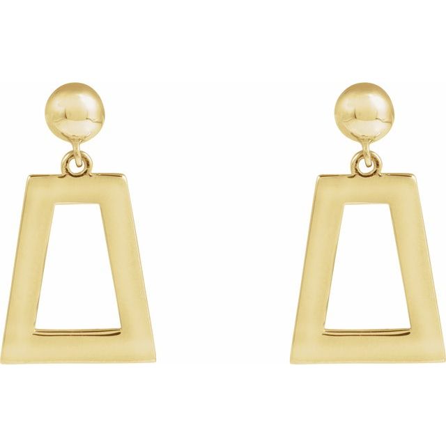 14K Yellow Geometric Earrings