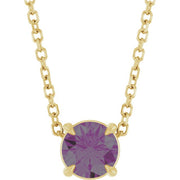 14K Yellow 5 mm Lab-Grown Alexandrite 16-18' Necklace