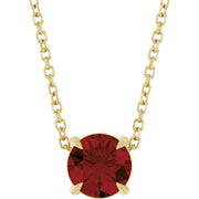 14K Yellow 6 mm Natural Mozambique Garnet 16-18' Necklace