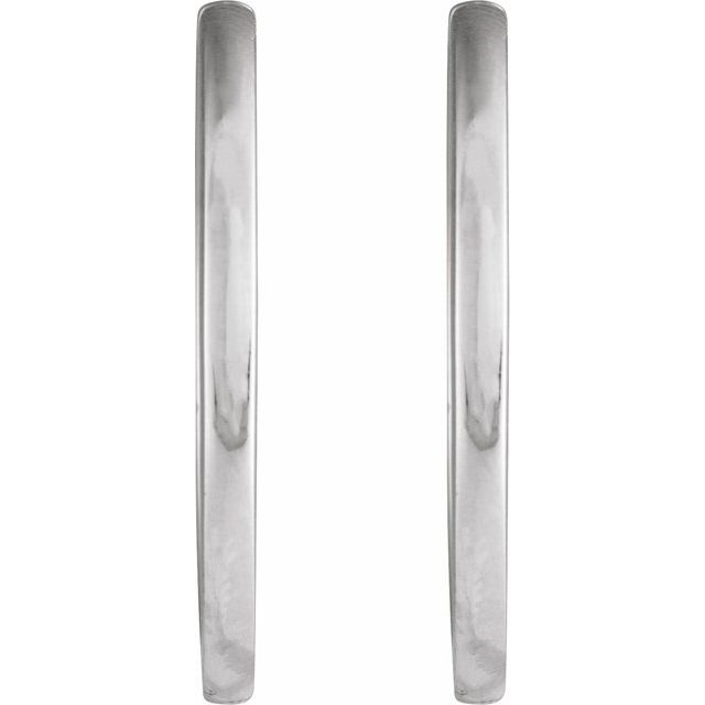 14K White Hinged 20 mm Hoop Earrings