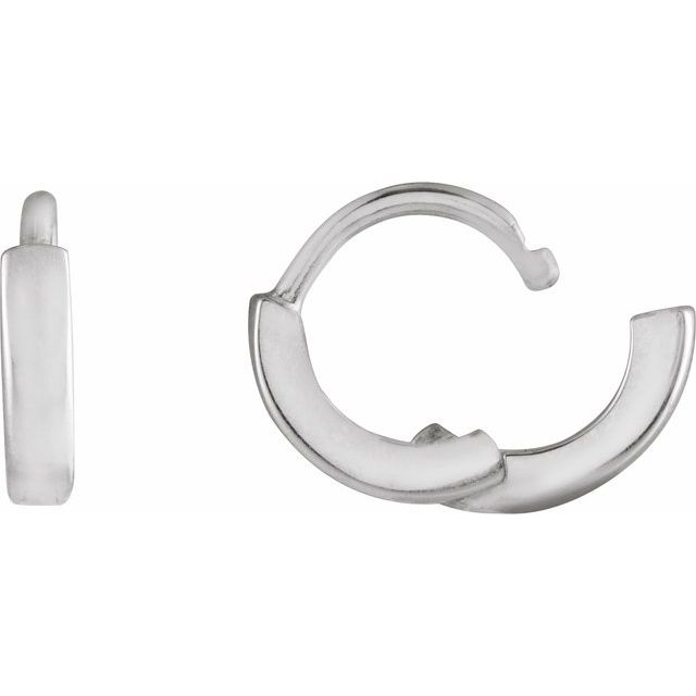 Platinum Hinged 8 Mm Hoop Earring