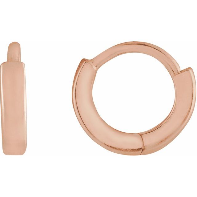 14K Rose Hinged 8 mm Hoop Earring