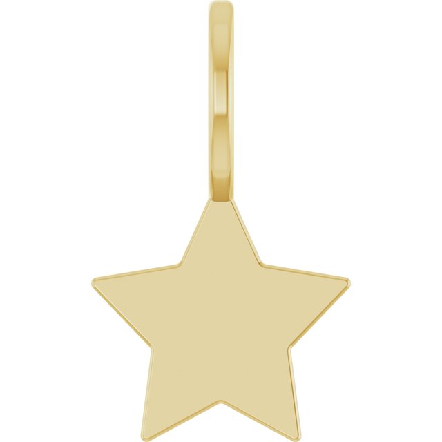 14K Yellow Engravable Star Charm/Pendant