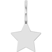 14K White Engravable Star Charm/Pendant