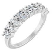 14k White 1/2 Ctw Natural Diamond Anniversary Band
