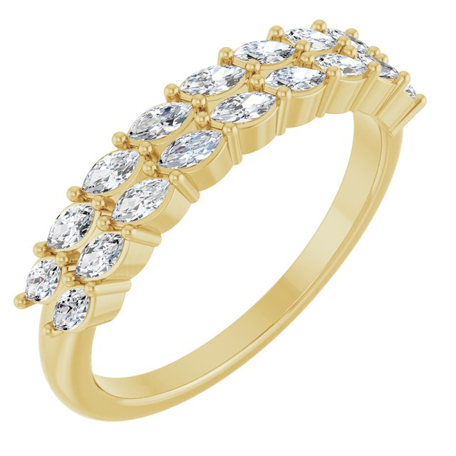14k Yellow 1/2 Ctw Natural Diamond Anniversary Band