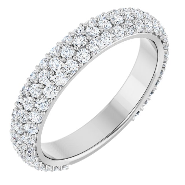 14K White 1 5/8 CTW Natural Diamond Matching Band