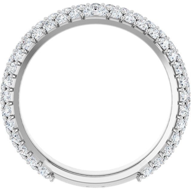 14K White 1 5/8 CTW Natural Diamond Matching Band