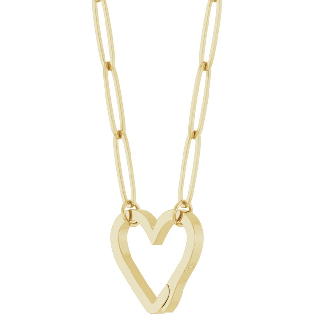 14K Yellow Heart Charm 16' Necklace