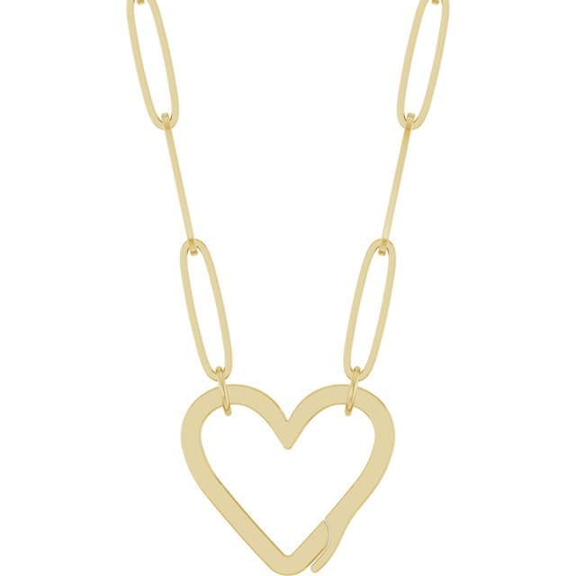 14K Yellow Heart Charm 18' Necklace