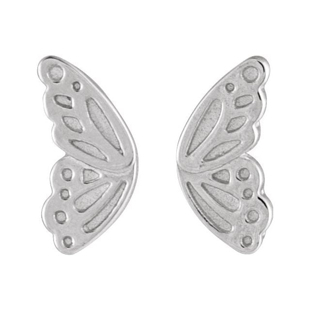 Sterling Silver Butterfly Wing Earrings