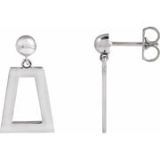 14k White Geometric Earrings
