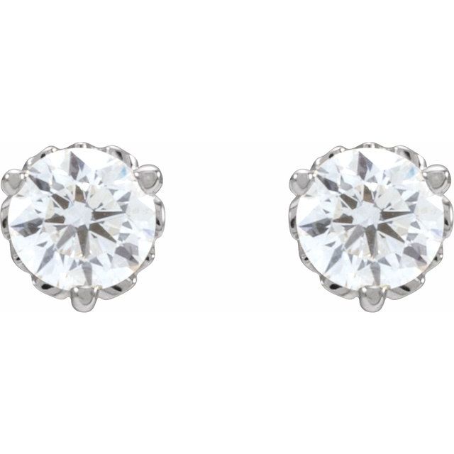 14K White 1/3 CTW Lab-Grown Diamond Vintage-Inspired Earrings
