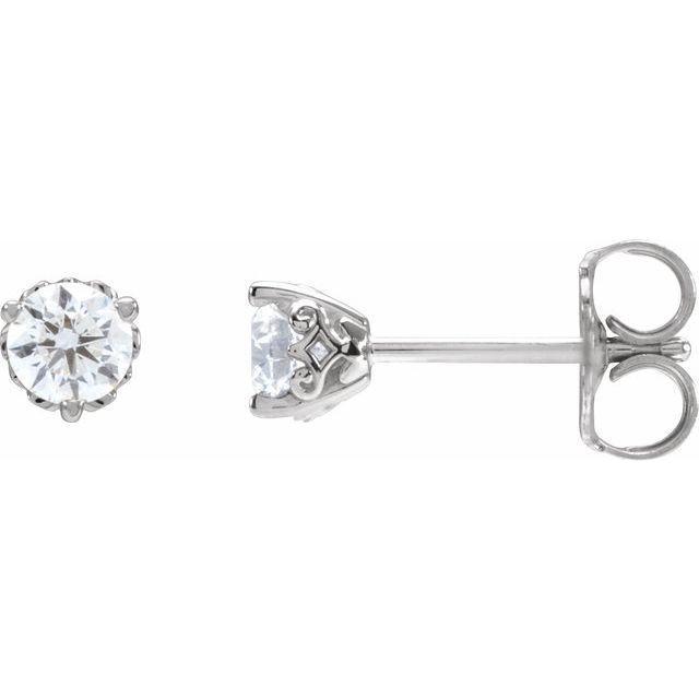14K White 1/3 CTW Lab-Grown Diamond Vintage-Inspired Earrings