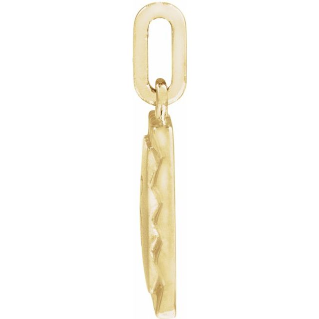 14K Yellow Engravable Square Pendant