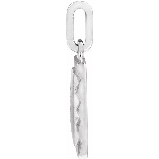 14K White Engravable Square Pendant