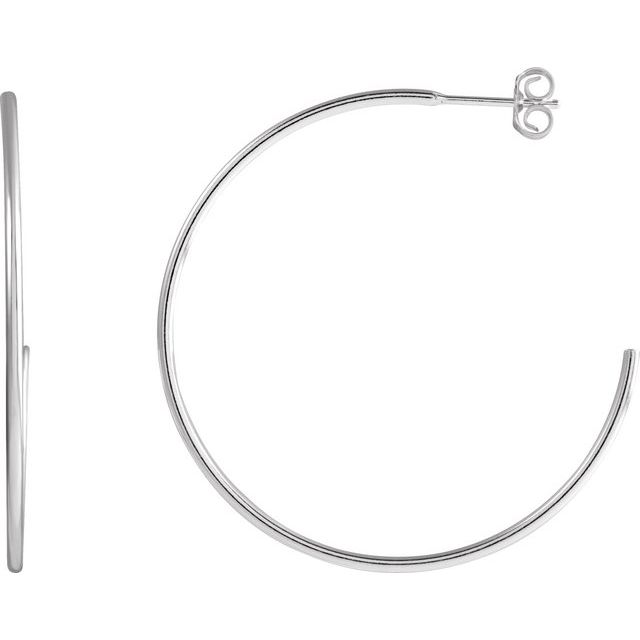 Sterling Silver 38 mm Hoop Earrings