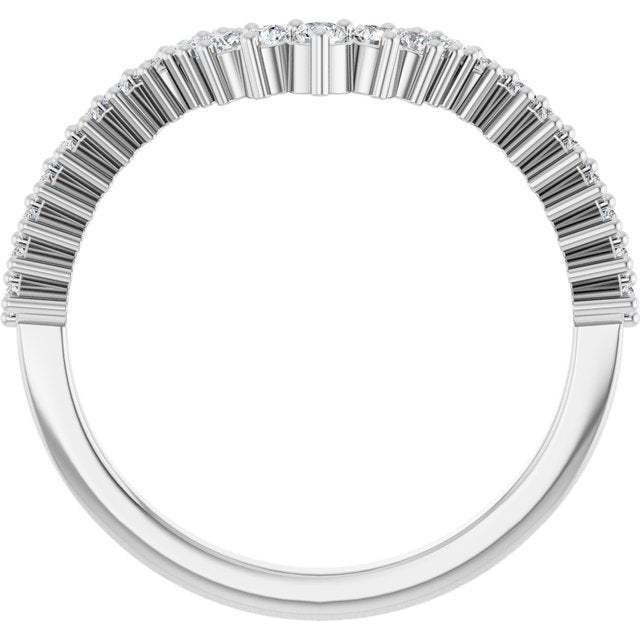14K White 1/5 CTW Lab-Grown Diamond Contour Band