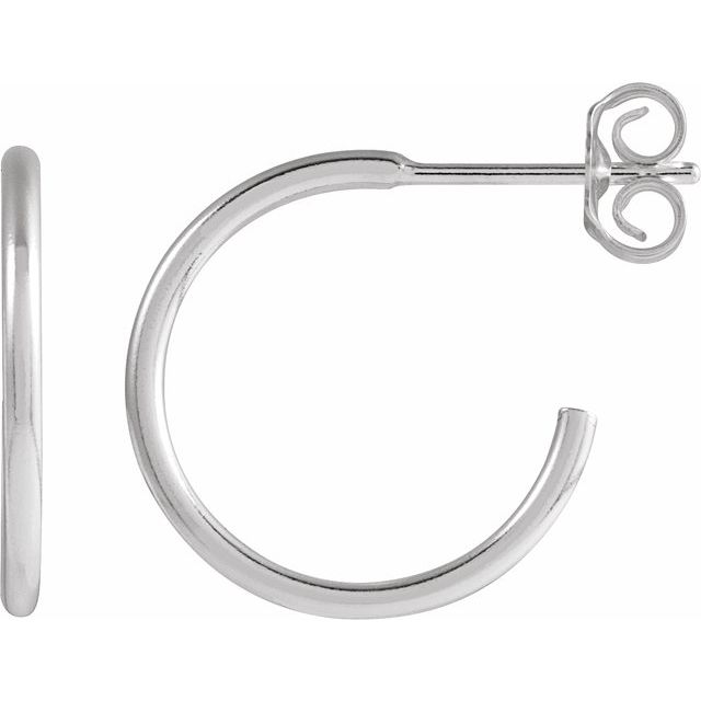 Sterling Silver 15 mm Hoop Earrings