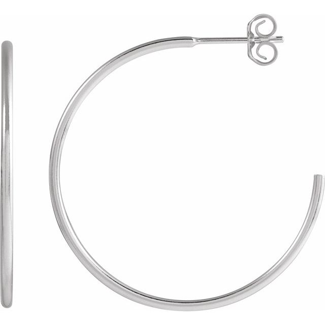 Sterling Silver 30 mm Hoop Earrings