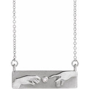Sterling Silver .0075 CTW Natural Diamond Creation of Adam 18' Necklace
