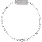 14k White Reversible Love Braille 7' Bracelet