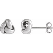 14K White 6 mm Knot Earrings