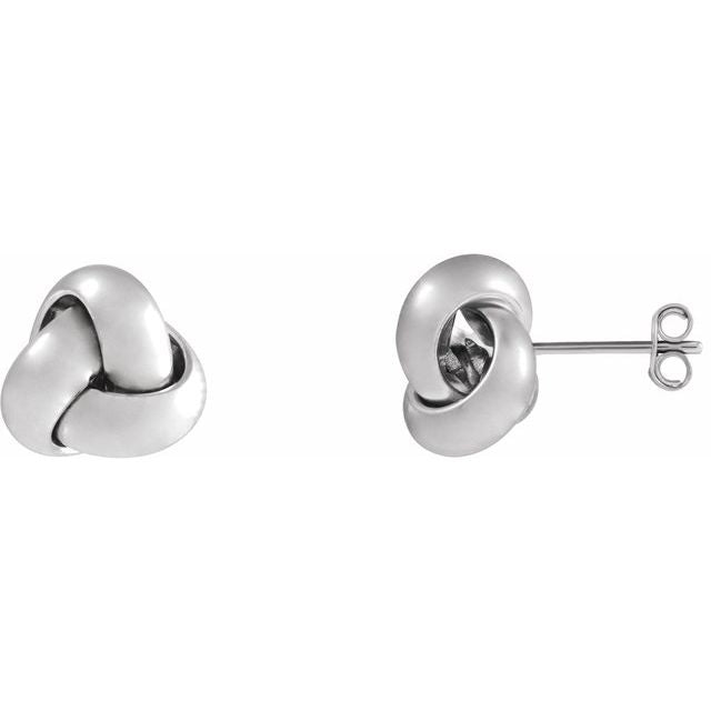 Sterling Silver 10 mm Knot Earrings