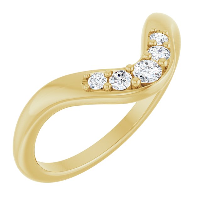 14K Yellow 1/6 CTW Natural Diamond Contour Band