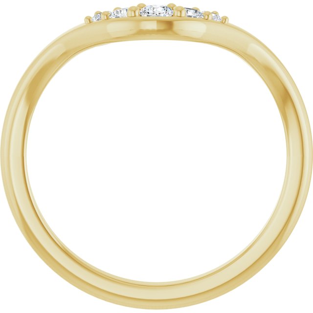 14K Yellow 1/6 CTW Natural Diamond Contour Band