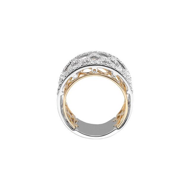 14K White & Yellow 3/4 CTW Natural Diamond Anniversary Band