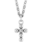 Sterling Silver Beaded Cross 18' Necklace